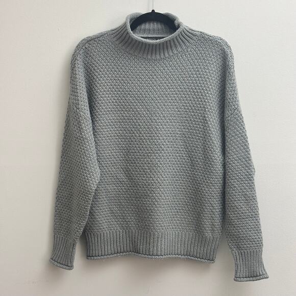 Zesica Sweaters - Gray Roll Mock Neck Heavy Knit Classic Minimalist Pullover Sweater Womens Size M
